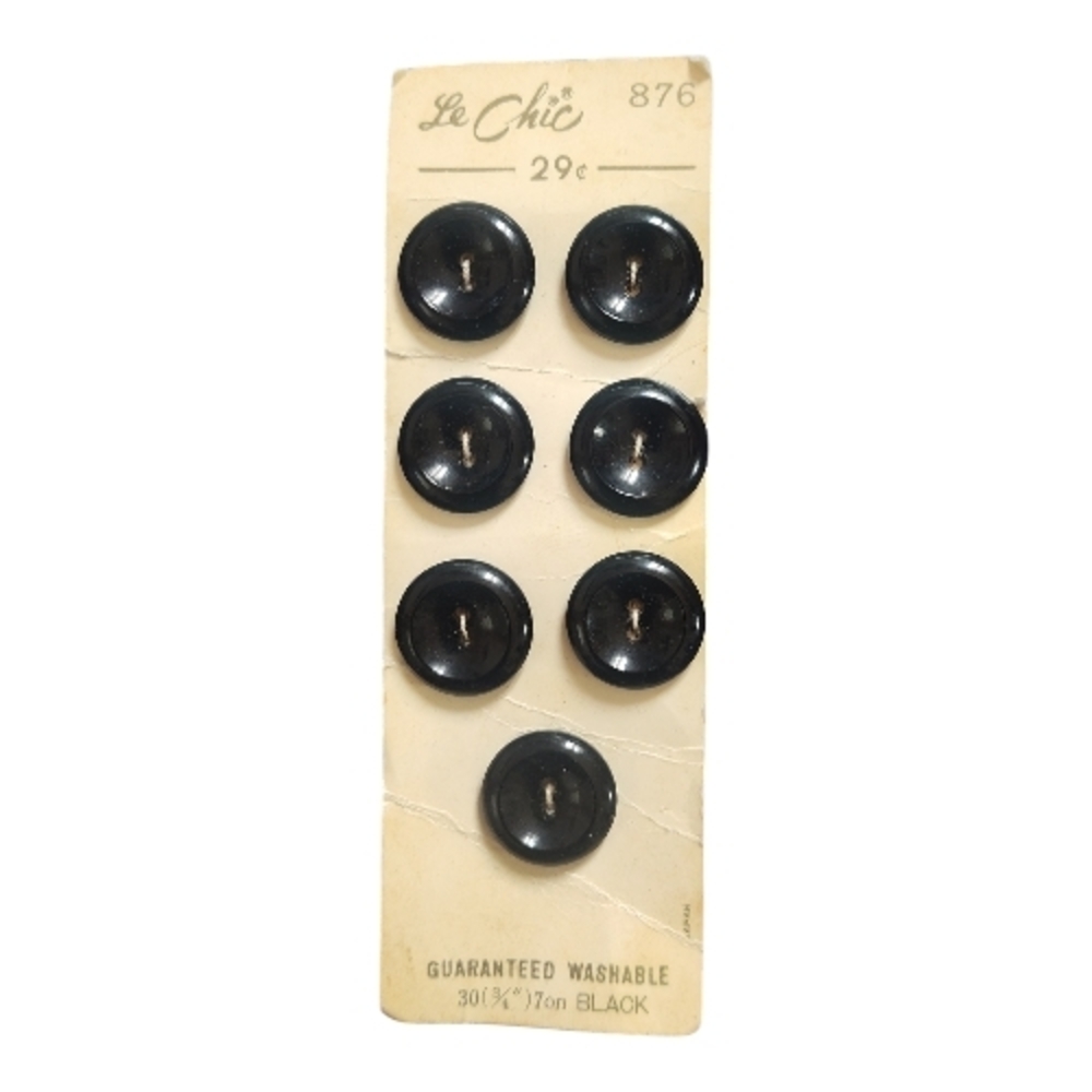 Le Chic 1950's Black Replacement Buttons NWT
